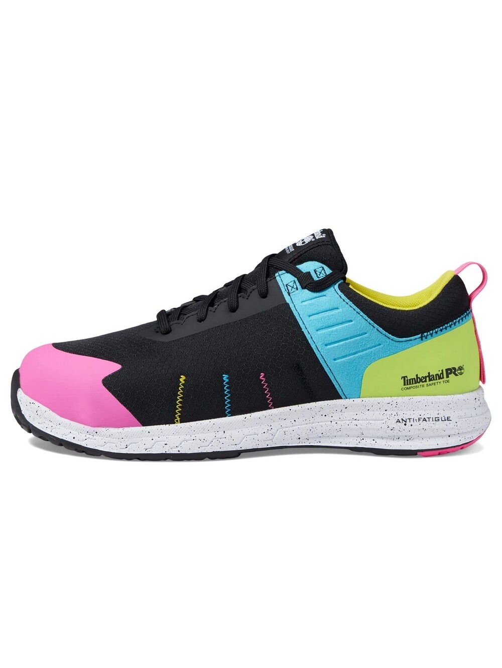 Timberland PRO Overdrive Women's Safety Toe Sneakers Black Cyan Magenta 9 NEW